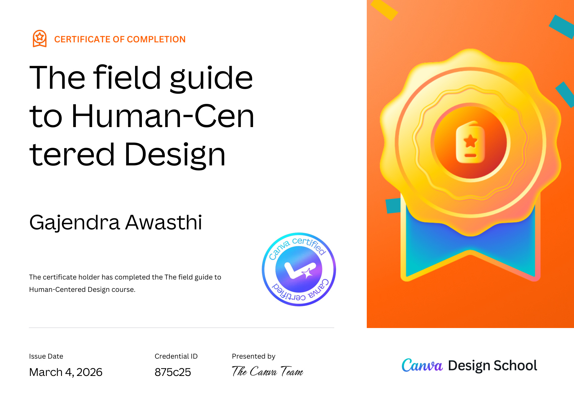 Field Guide to Human-Centered Design Certificate