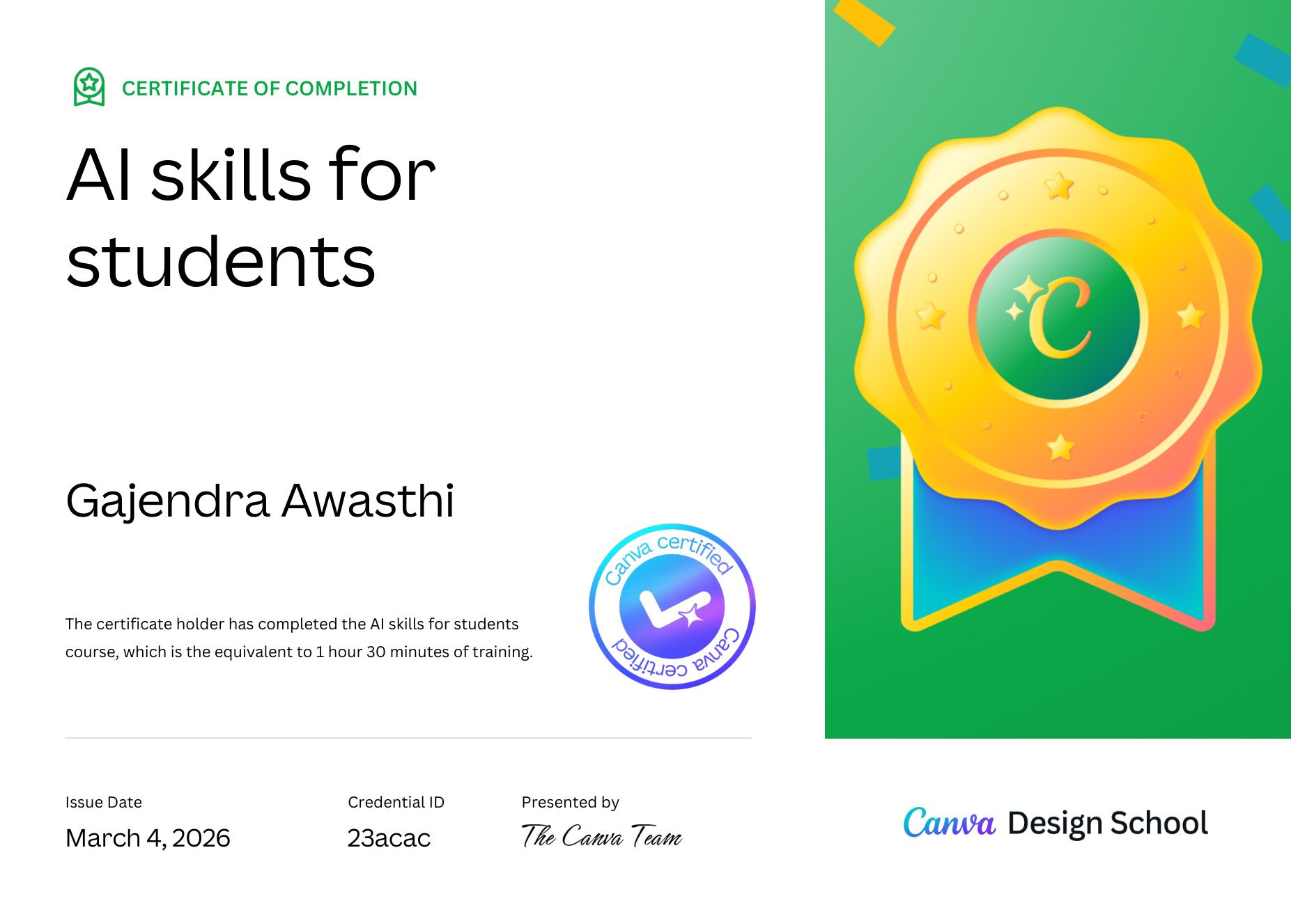 AI Skills for Students Certificate